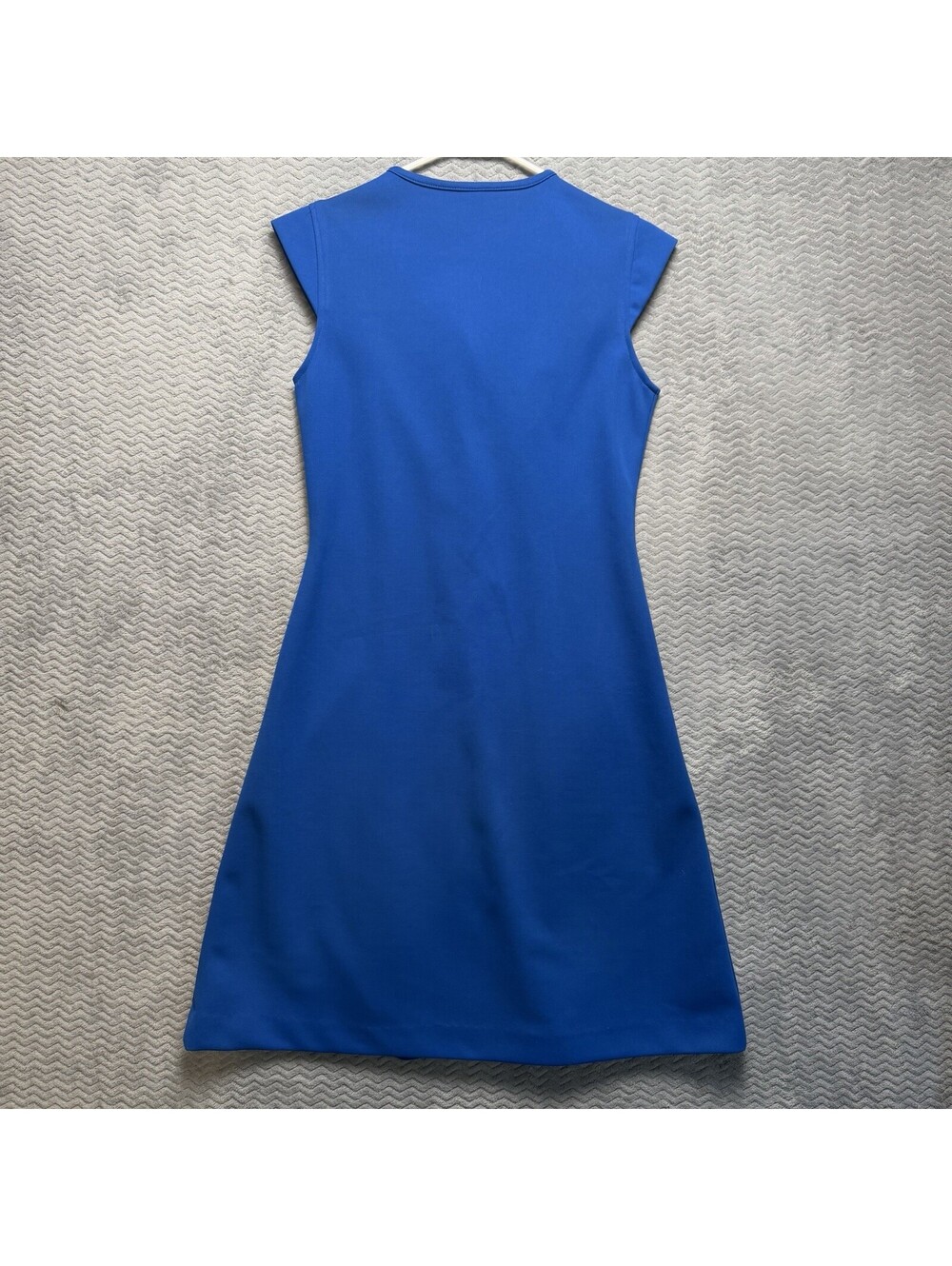 Vintage Dress 1960s 1970s Royal Blue A-Line Retro Fit Flare No Size Tag - Picture 6 of 6